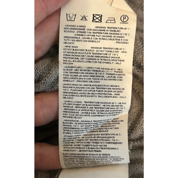 Emporio Armani Women’s Chevron Wool Blend Gray Sweater-Size 48/XL Made In Italy - Picture 7 of 7